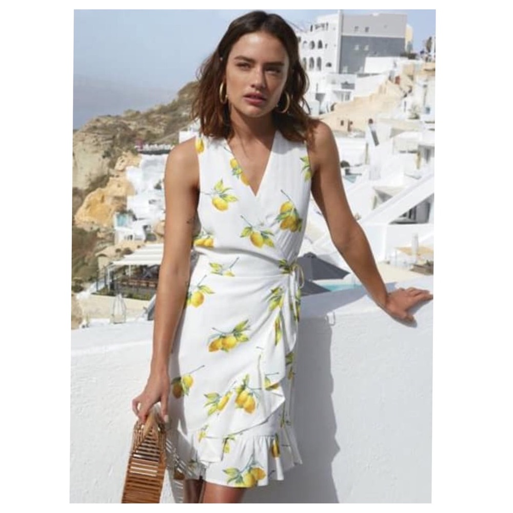 Rails “Madison” Lemon printed wrap dress